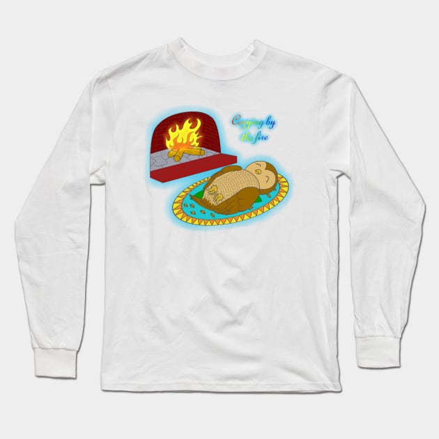 Cozying by the fire Long Sleeve T-Shirt by ForsakenSky